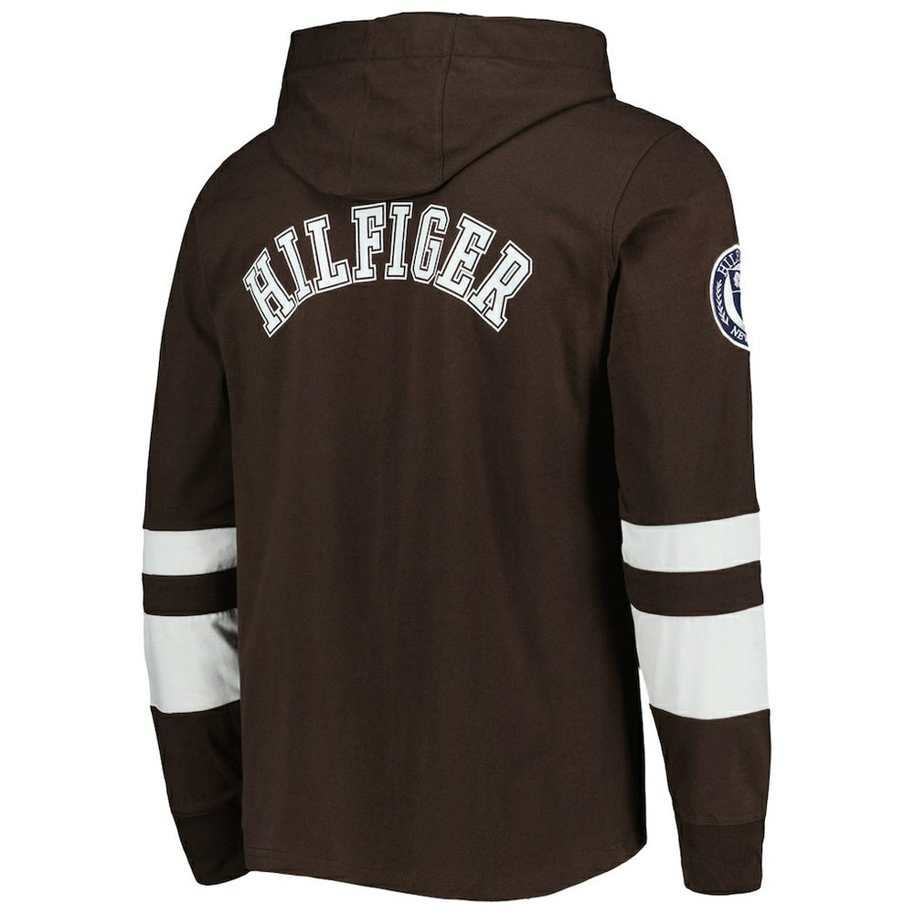 Cleveland Browns Tommy Hilfiger Alex Long Sleeve Hoodie T-Shirt Brown/White - NFL