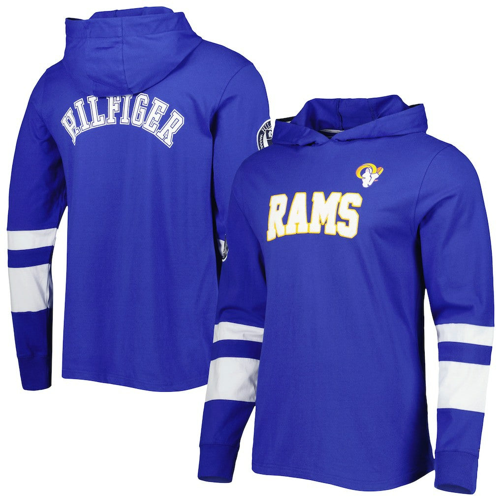 Los Angeles Rams Tommy Hilfiger Alex Long Sleeve Hoodie T-Shirt Royal/White - NFL