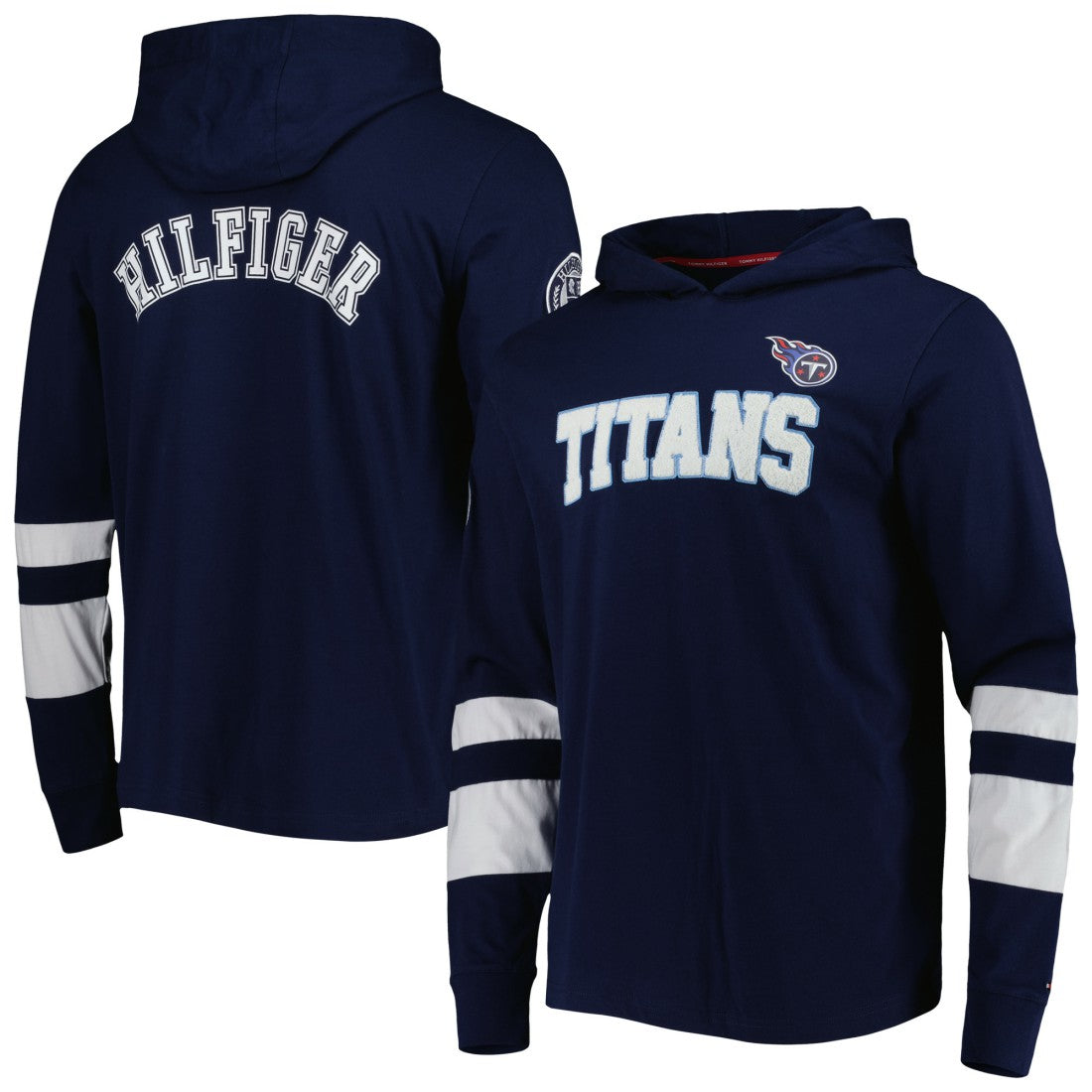 Tennessee Titans Tommy Hilfiger Alex Long Sleeve Hoodie T-Shirt Navy/White - NFL