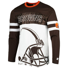 Cleveland Browns Starter Halftime Long Sleeve T-Shirt Brown/White - NFL