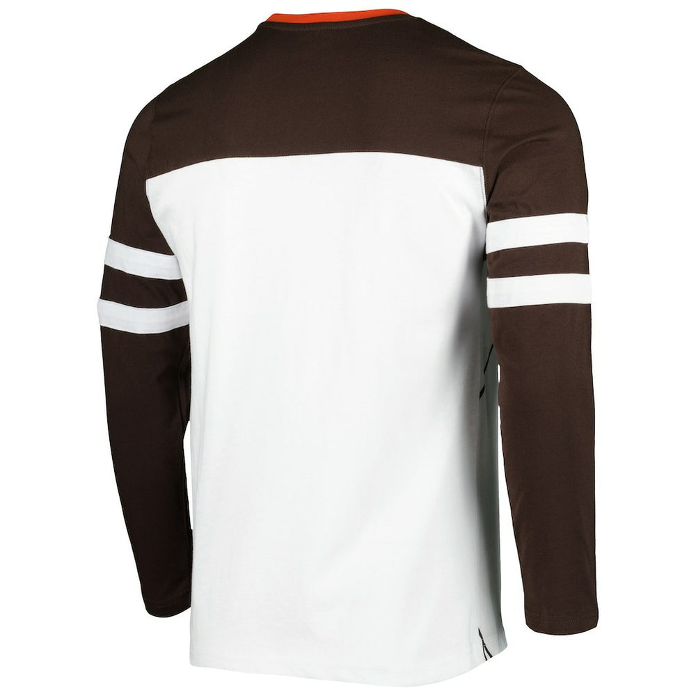 Cleveland Browns Starter Halftime Long Sleeve T-Shirt Brown/White - NFL