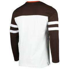 Cleveland Browns Starter Halftime Long Sleeve T-Shirt Brown/White - NFL
