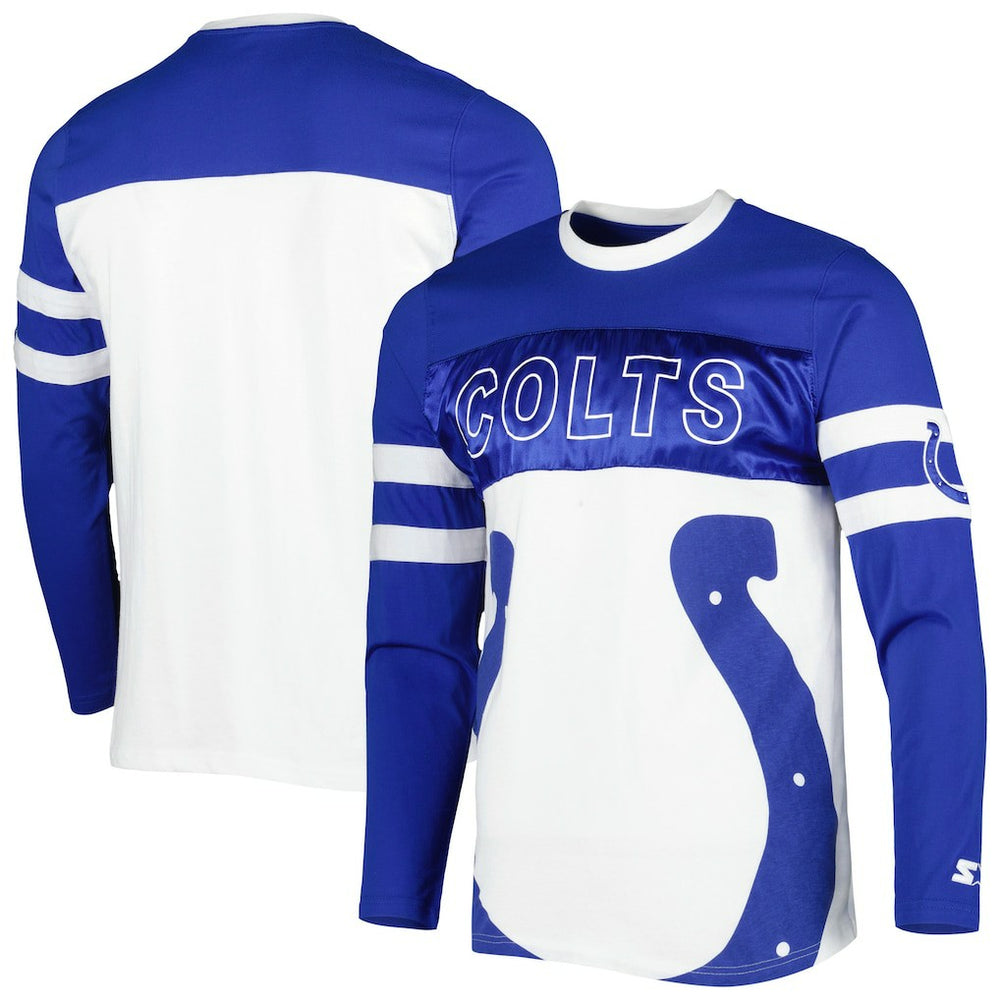 Indianapolis Colts Starter Halftime Long Sleeve T-Shirt Royal/White - NFL