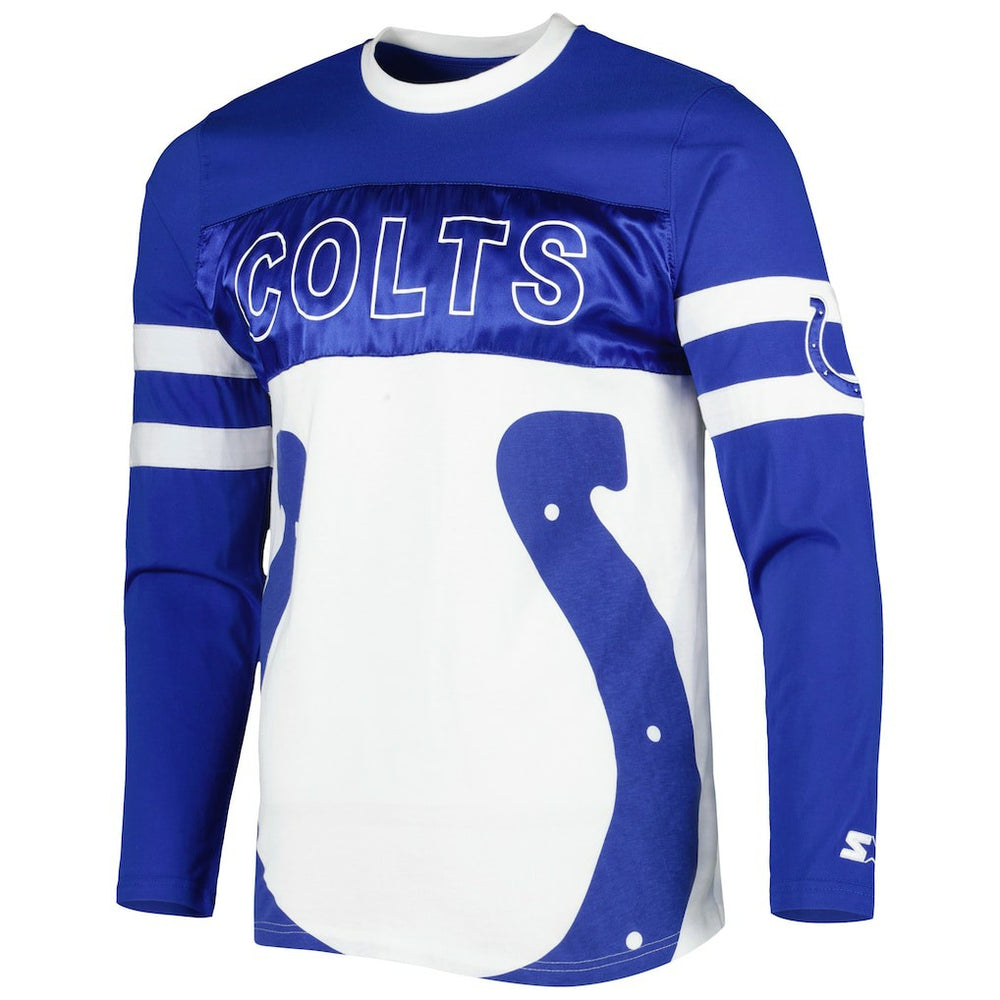 Indianapolis Colts Starter Halftime Long Sleeve T-Shirt Royal/White - NFL