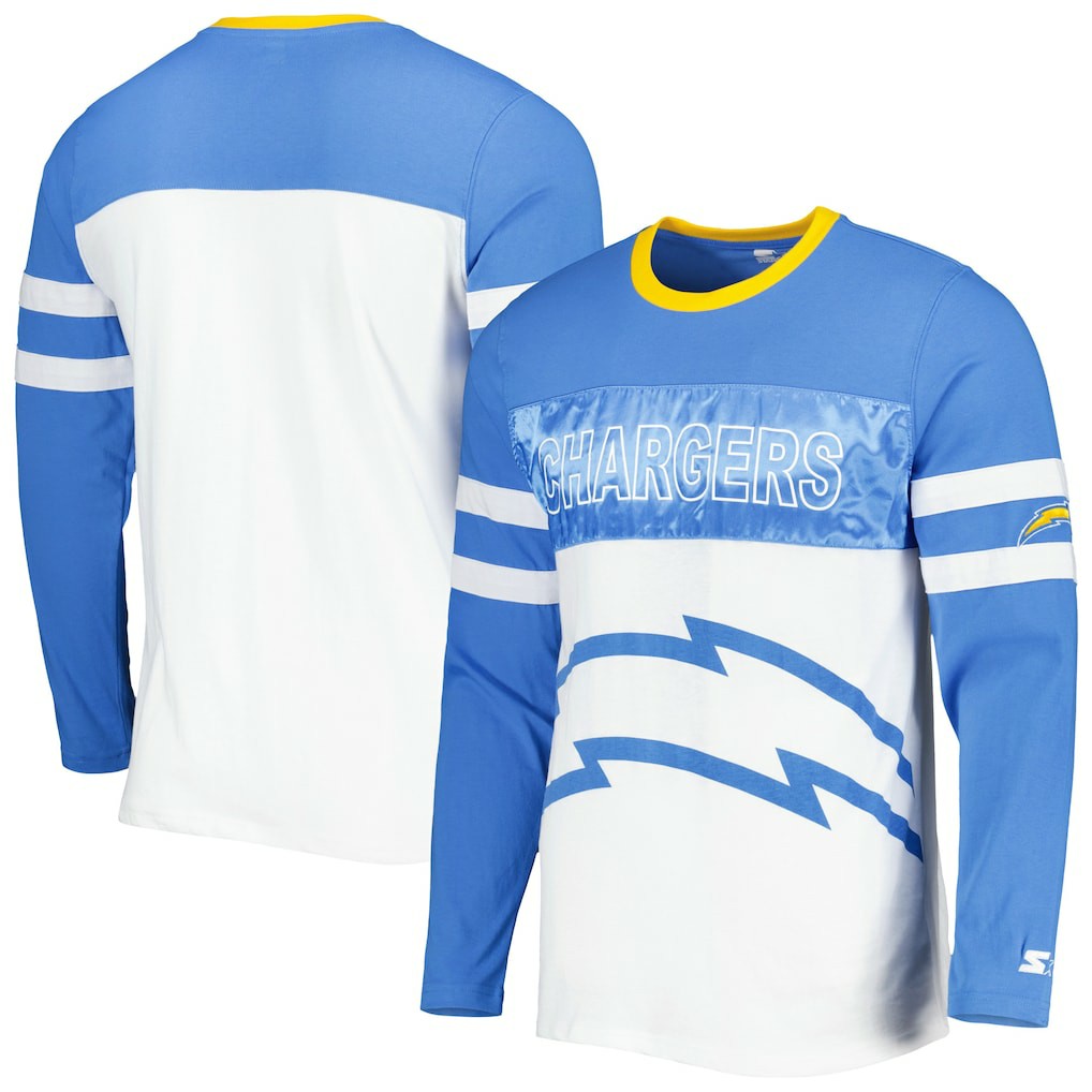 Los Angeles Chargers Starter Halftime Long Sleeve T-Shirt Powder Blue/White - NFL