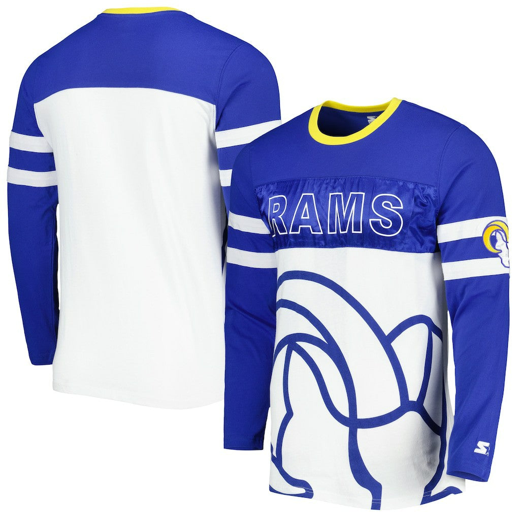 Los Angeles Rams Starter Halftime Long Sleeve T-Shirt Royal/White - NFL