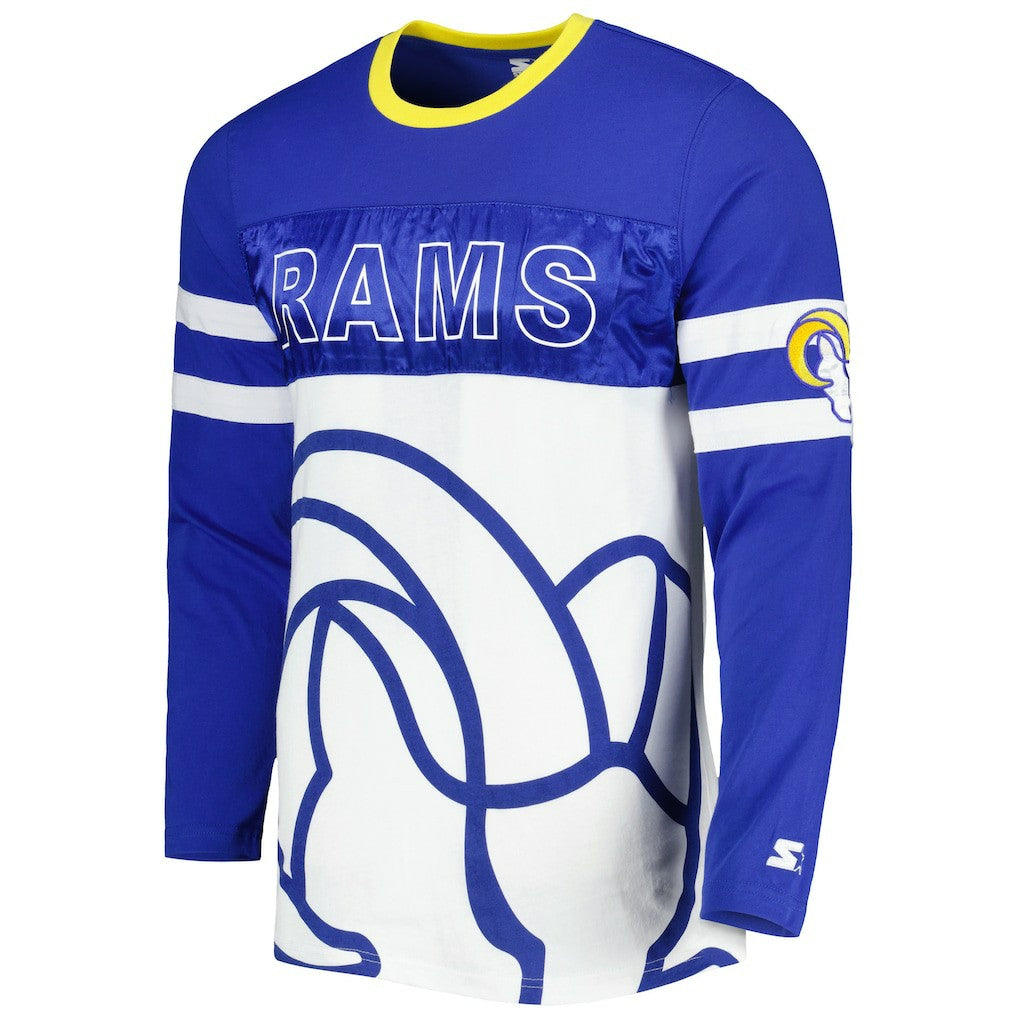Los Angeles Rams Starter Halftime Long Sleeve T-Shirt Royal/White - NFL