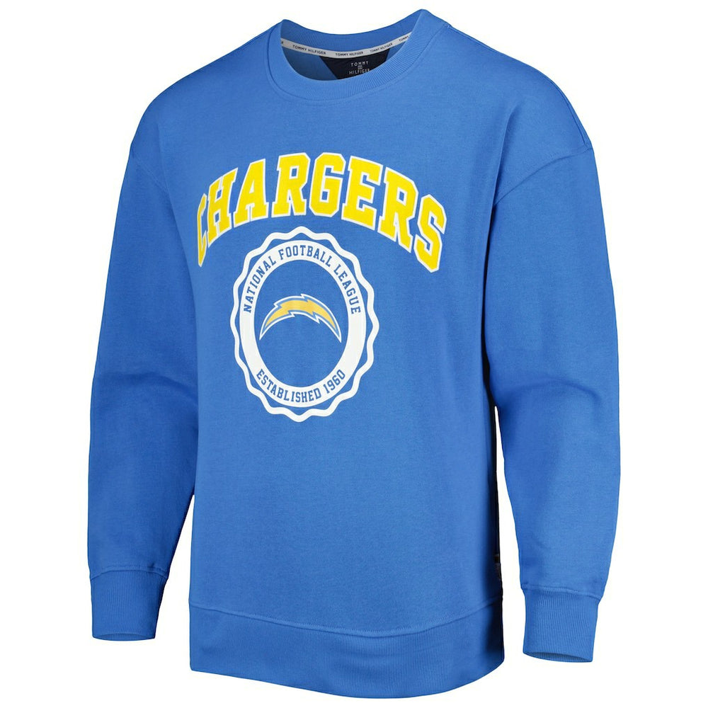 Los Angeles Chargers Tommy Hilfiger Ronald Crew Sweatshirt Powder Blue - NFL