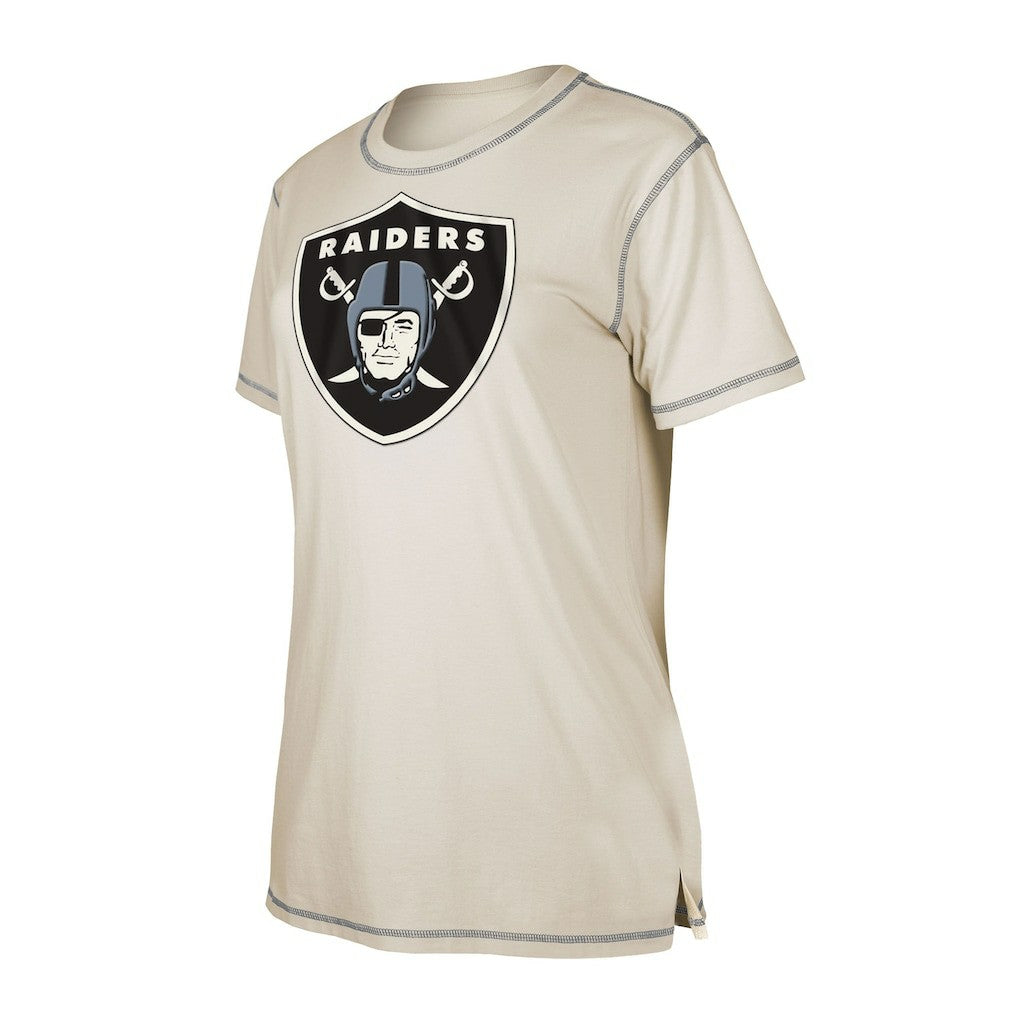 Las Vegas Raiders New Era Women's Split T-Shirt Cream - NFL
