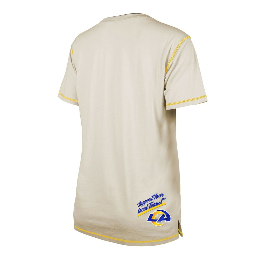 Los Angeles Rams New Era Women's Split T-Shirt Cream - NFL