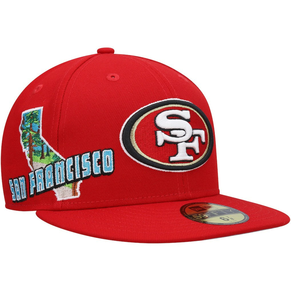 San Francisco 49ers New Era Stateview 59FIFTY Fitted Hat Scarlet - NFL