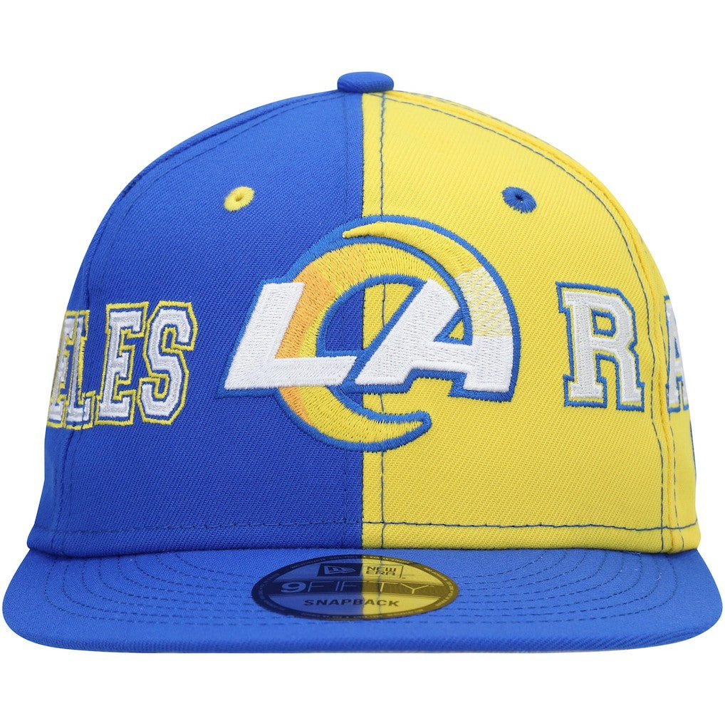 Los Angeles Rams New Era Team Split 9FIFTY Snapback Hat Royal/Gold - NFL
