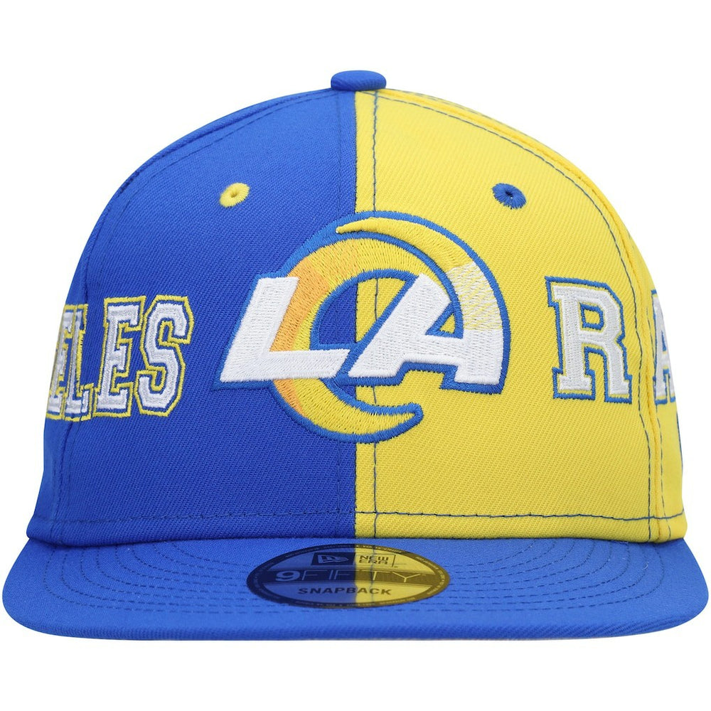 Los Angeles Rams New Era Team Split 9FIFTY Snapback Hat Royal/Gold - NFL