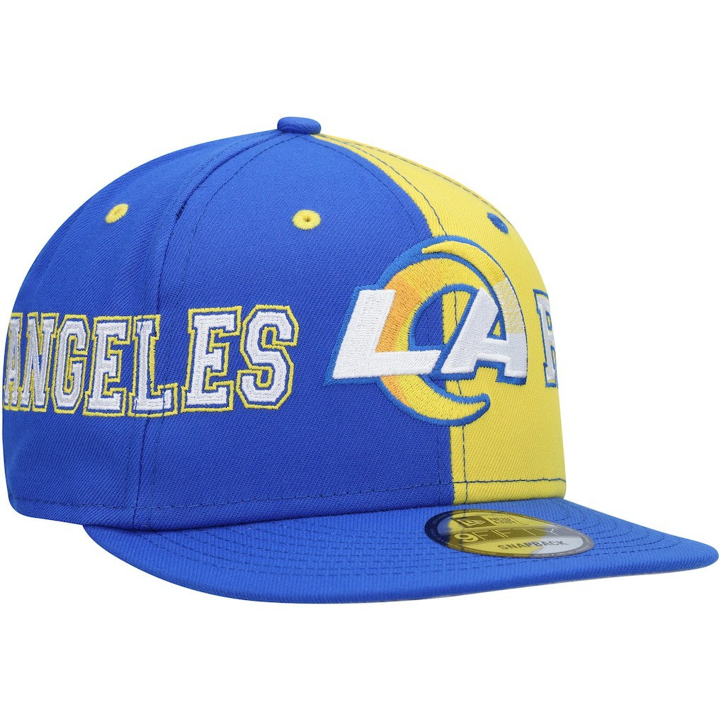 Los Angeles Rams New Era Team Split 9FIFTY Snapback Hat Royal/Gold - NFL