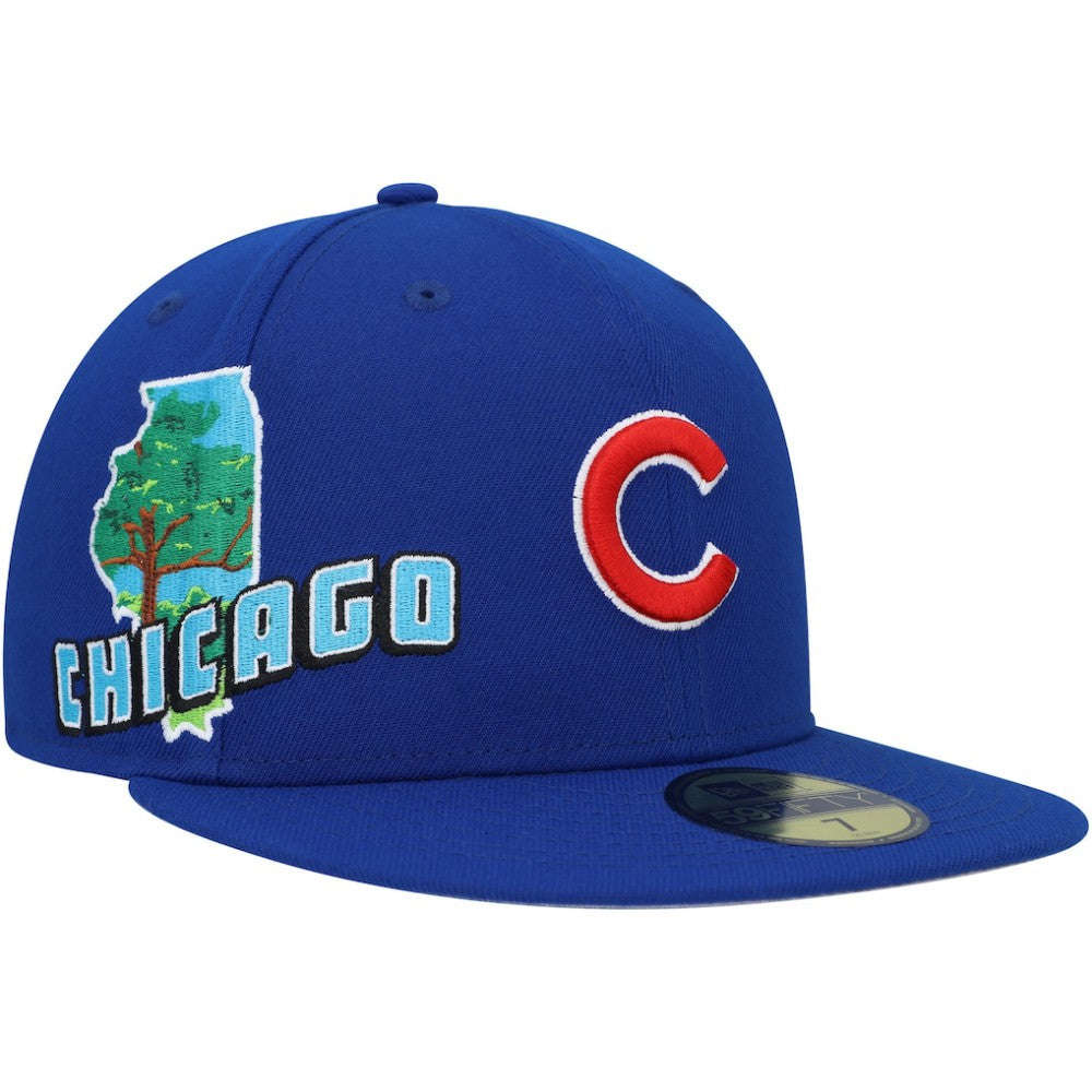 Chicago Cubs New Era Stateview 59FIFTY Fitted Hat Sale