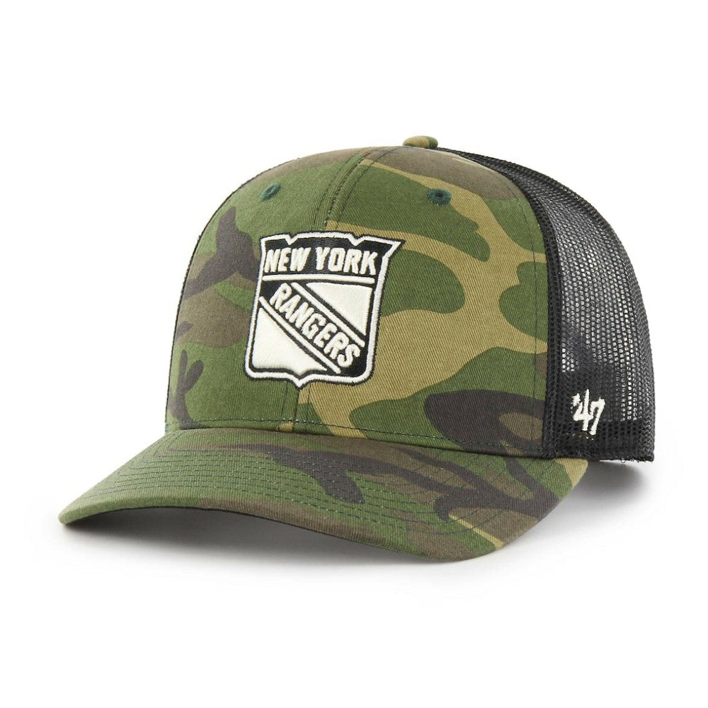 New York Rangers '47 Trucker Snapback Hat Camo/Black