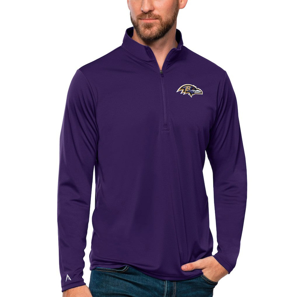 Baltimore Ravens Antigua Tribute Quarter-Zip Lightweight Pullover Top Purple - NFL