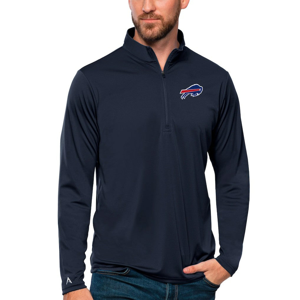 Buffalo Bills Antigua Tribute Quarter-Zip Lightweight Pullover Top Navy - NFL