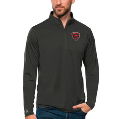Chicago Bears Antigua Tribute Quarter-Zip Lightweight Pullover Top Charcoal - NFL