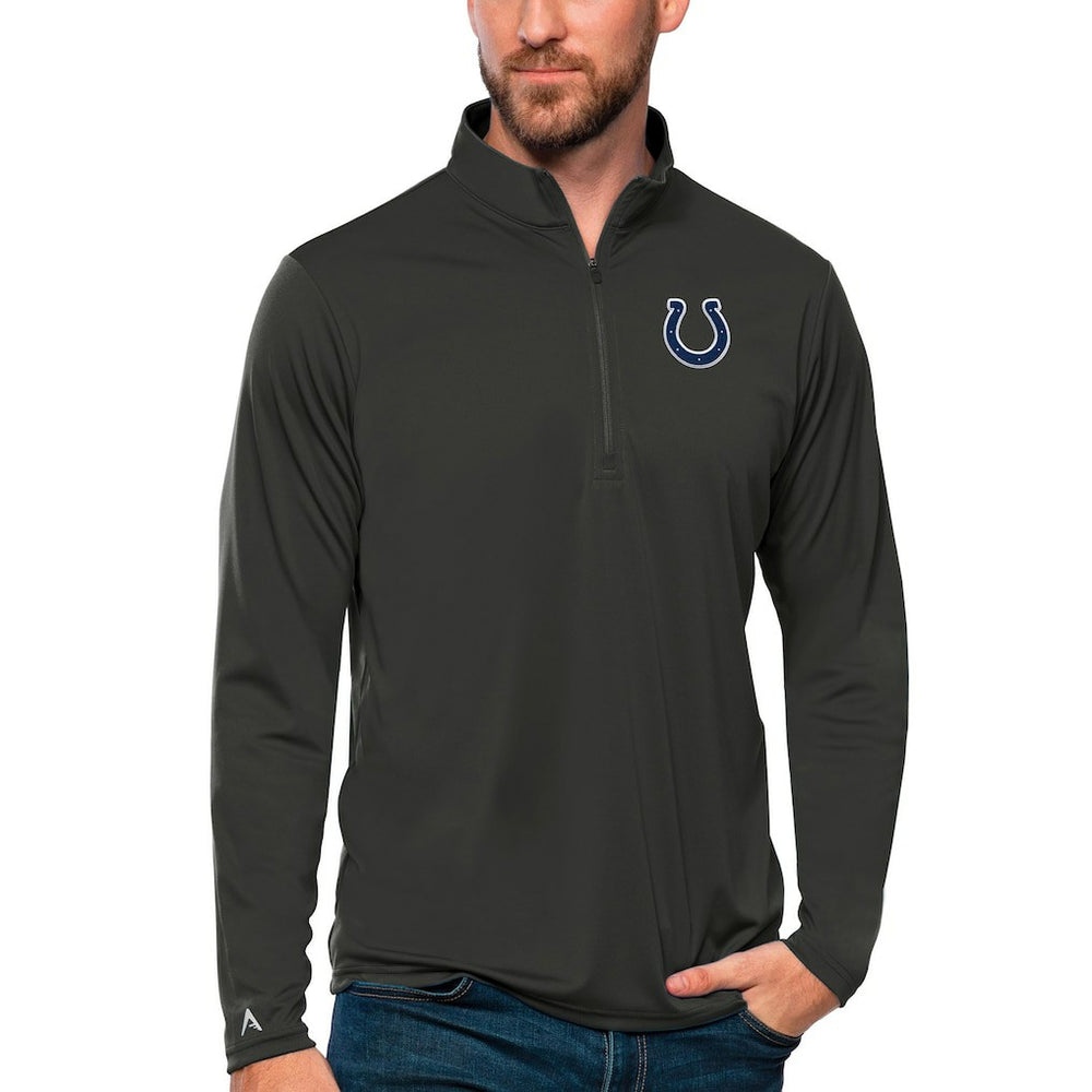 Indianapolis Colts Antigua Tribute Quarter-Zip Lightweight Pullover Top Charcoal - NFL