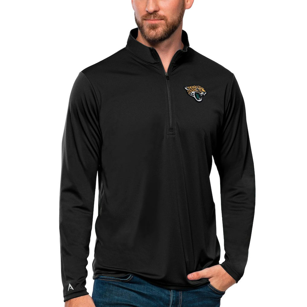 Jacksonville Jaguars Antigua Tribute Quarter-Zip Lightweight Pullover Top Black - NFL