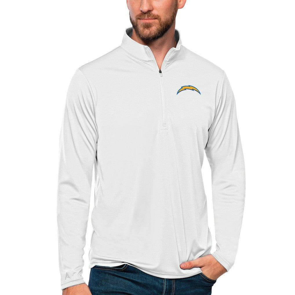 Los Angeles Chargers Antigua Tribute Quarter-Zip Lightweight Pullover Top White - NFL