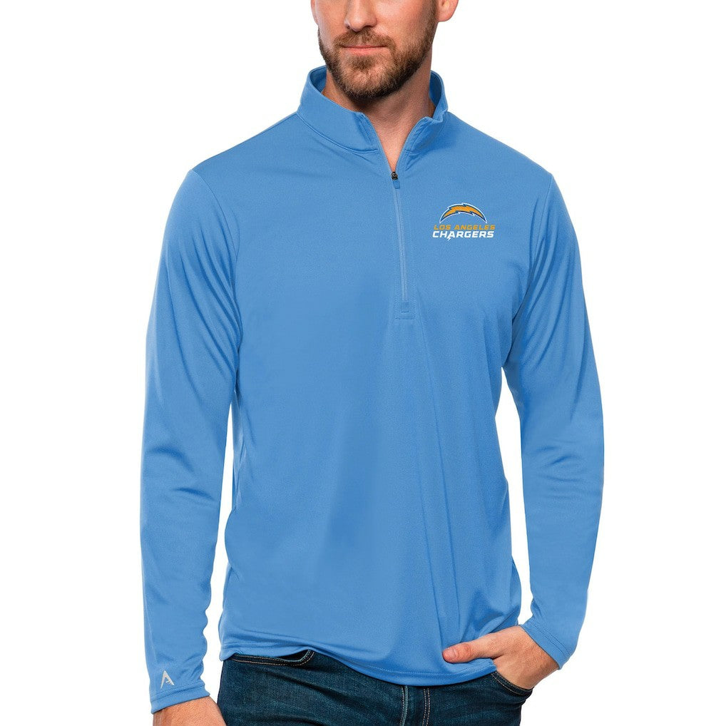 Los Angeles Chargers Antigua Tribute Quarter-Zip Lightweight Pullover Top Powder Blue - NFL