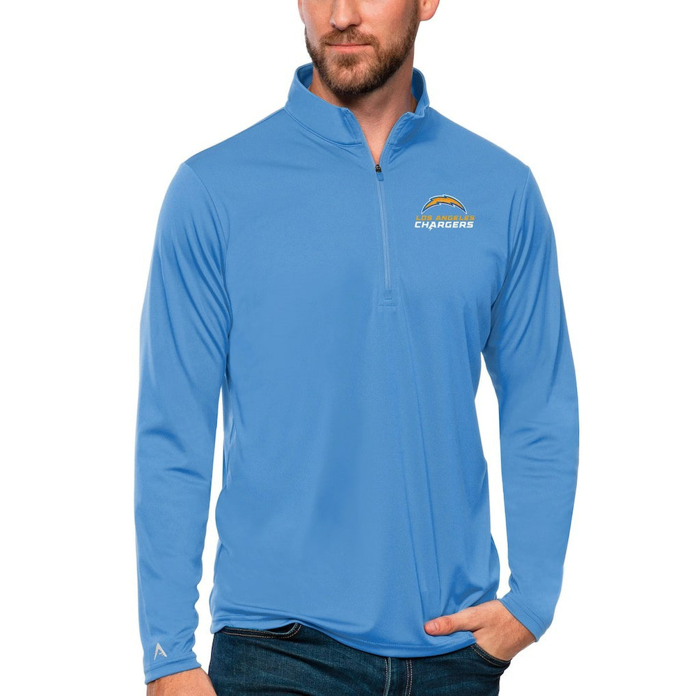 Los Angeles Chargers Antigua Tribute Quarter-Zip Lightweight Pullover Top Powder Blue - NFL