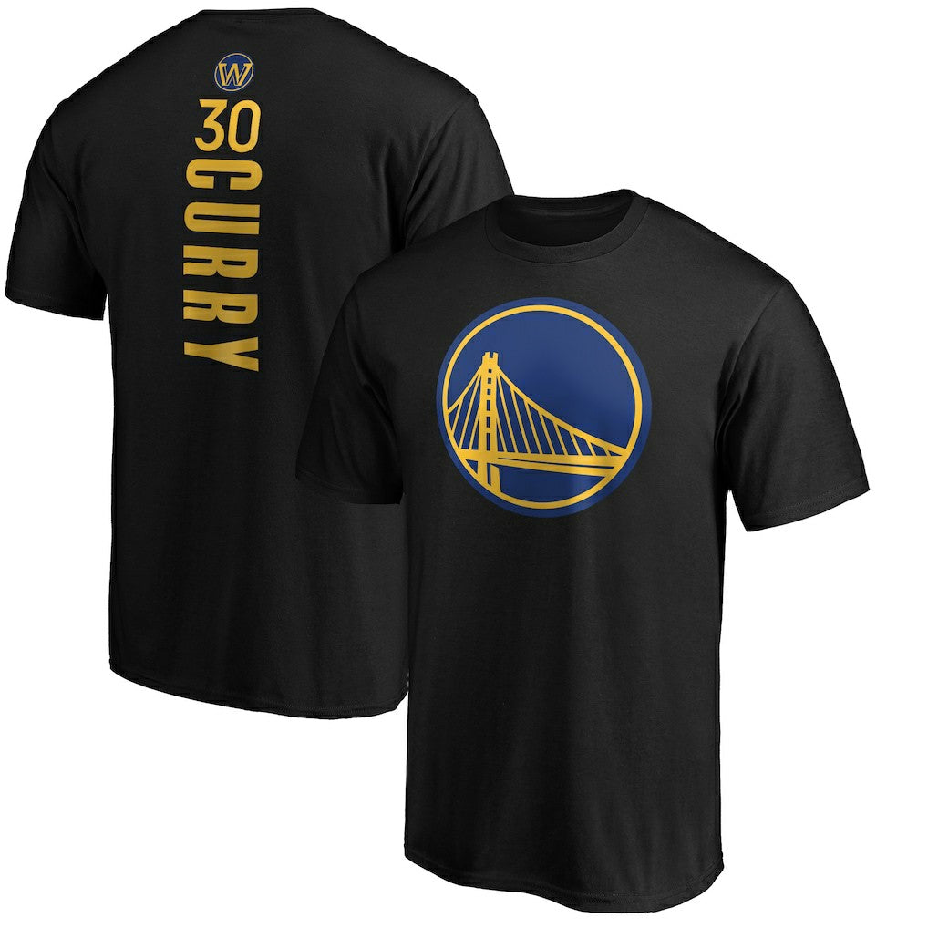 NBA - Stephen Curry Golden State Warriors Playmaker Name & Number Logo T-Shirt - Black