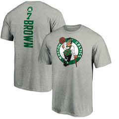 NBA - Jaylen Brown Boston Celtics Playmaker Name & Number T-Shirt - Heathered Gray