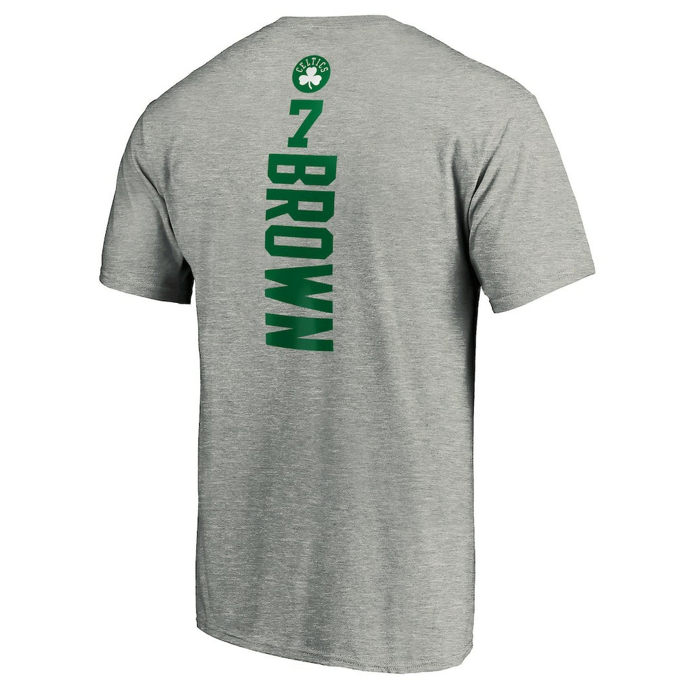 NBA - Jaylen Brown Boston Celtics Playmaker Name & Number T-Shirt - Heathered Gray
