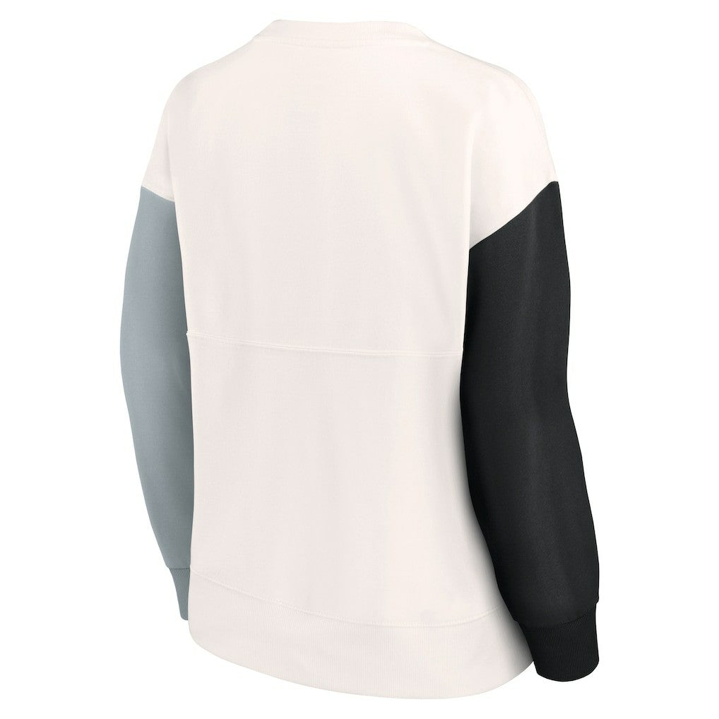 Las Vegas Raiders Women's Colorblock Primary Logo Pullover Sweatshirt White - Fanatics