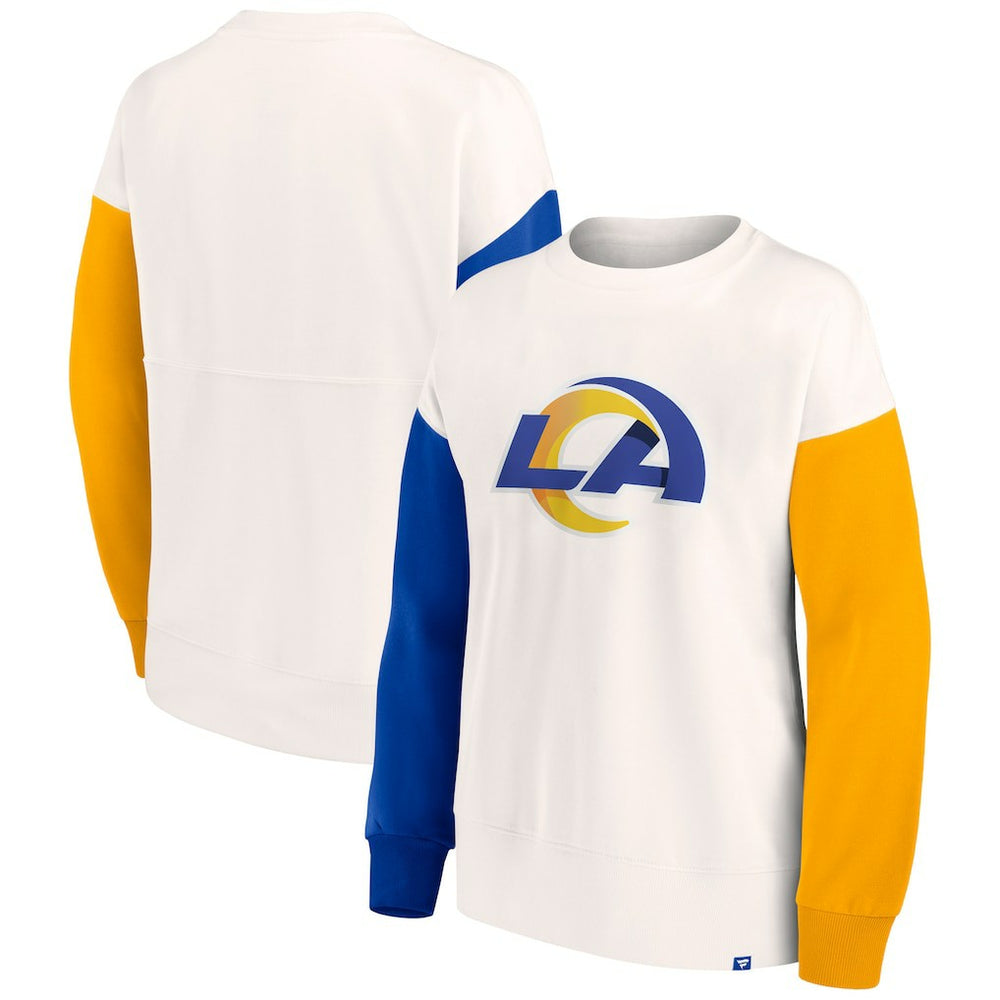 Los Angeles Rams Women's Colorblock Primary Logo Pullover Sweatshirt White - Fanatics
