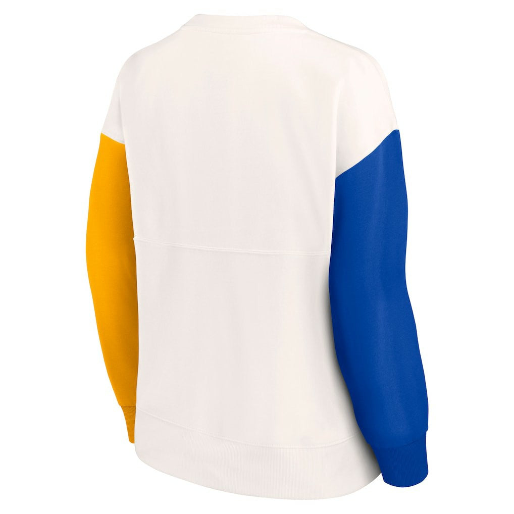 Los Angeles Rams Women's Colorblock Primary Logo Pullover Sweatshirt White - Fanatics