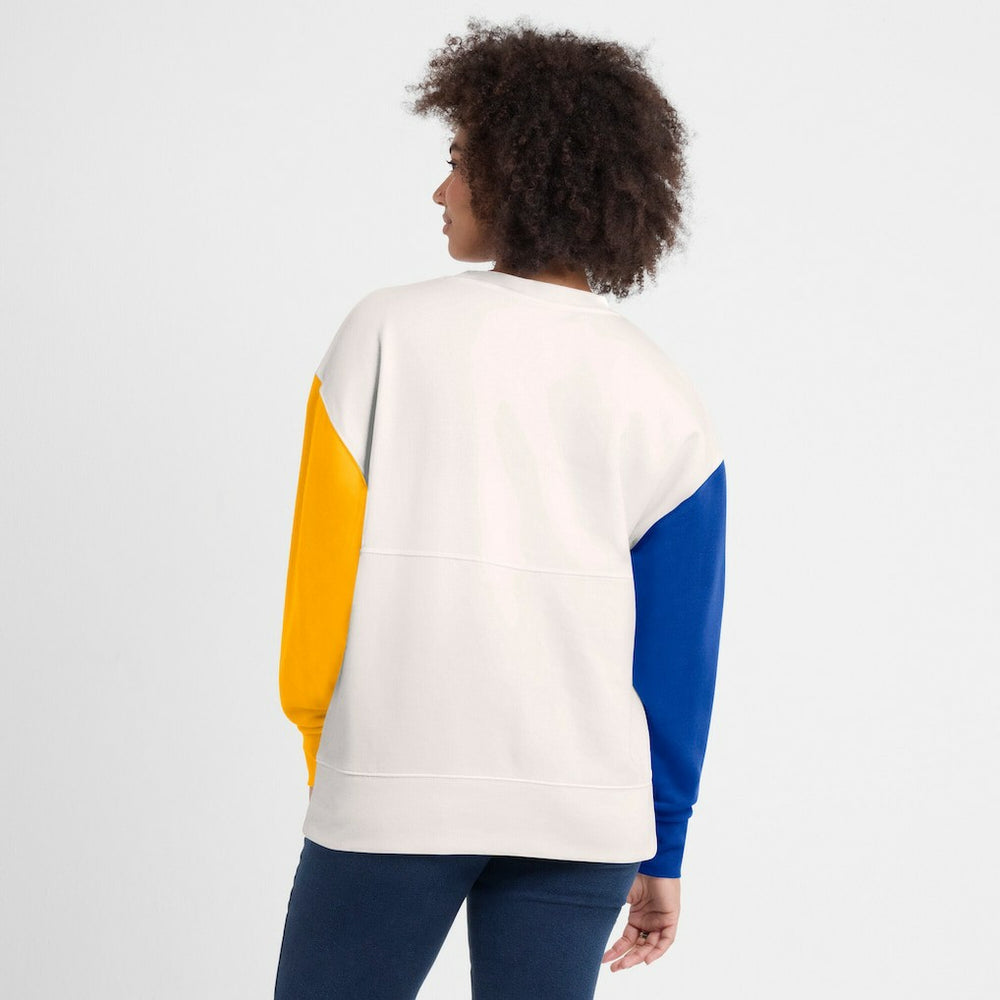 Los Angeles Rams Women's Colorblock Primary Logo Pullover Sweatshirt White - Fanatics