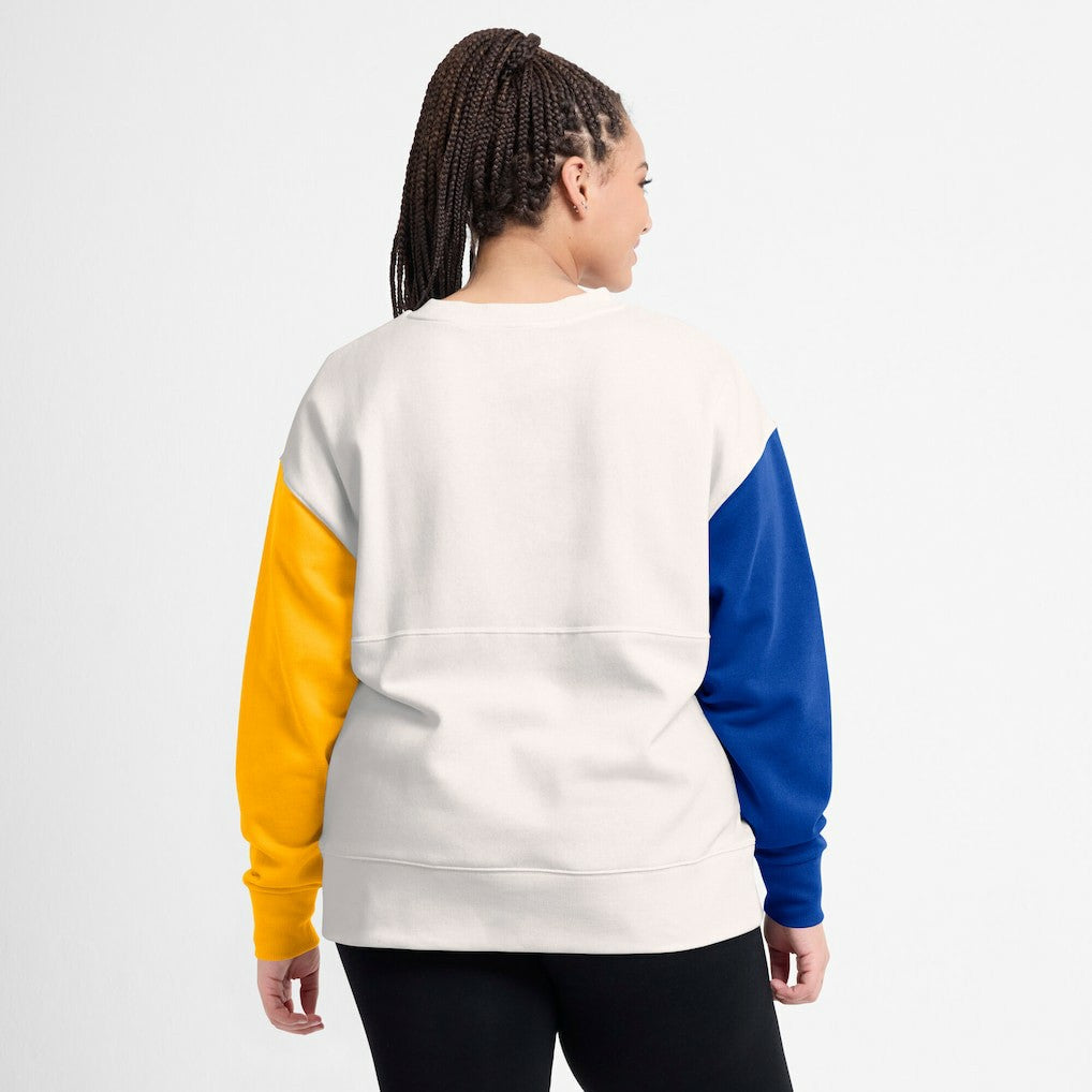 Los Angeles Rams Women's Colorblock Primary Logo Pullover Sweatshirt White - Fanatics