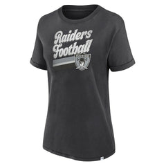 Las Vegas Raiders Women's Hit Snow Washed T-Shirt Charcoal - Fanatics