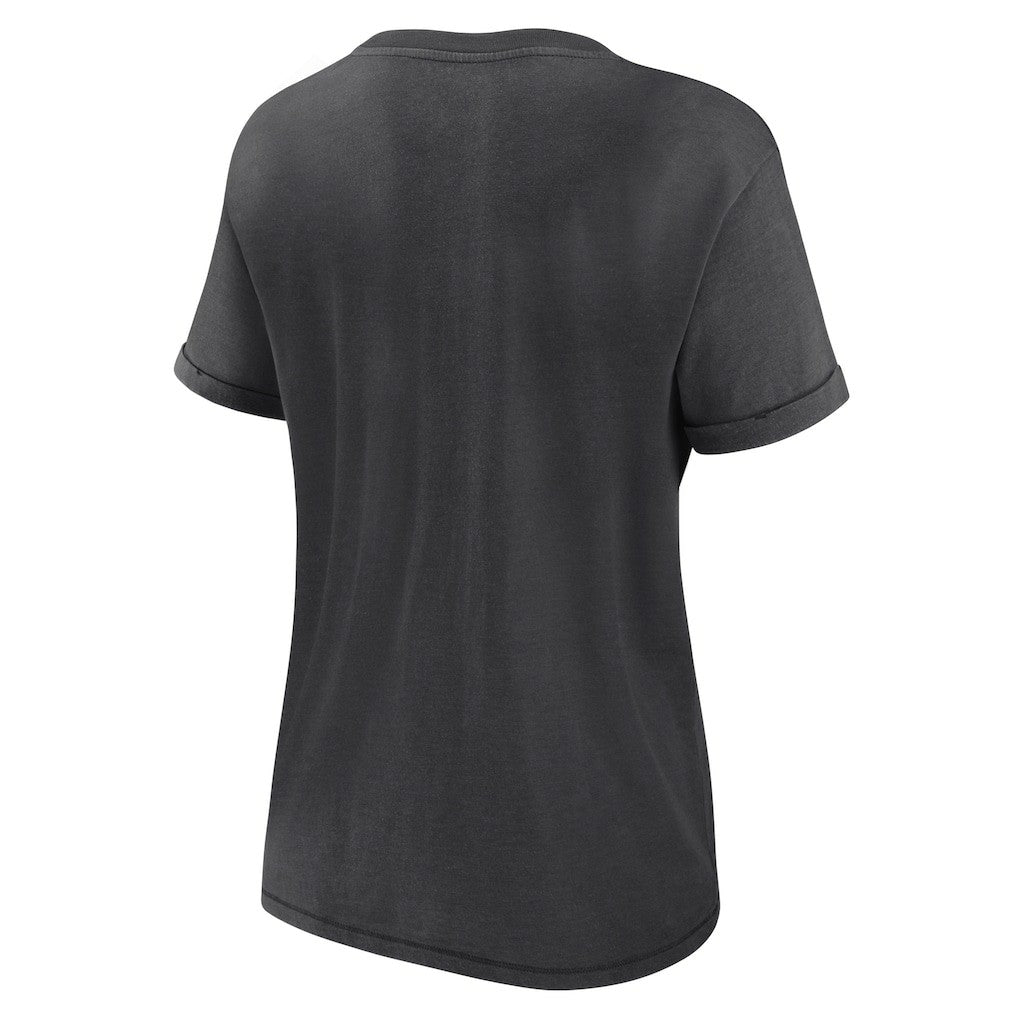 Las Vegas Raiders Women's Hit Snow Washed T-Shirt Charcoal - Fanatics