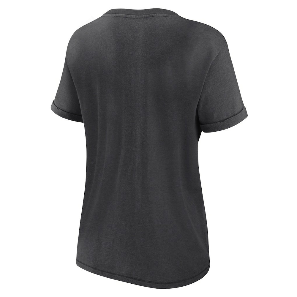 Las Vegas Raiders Women's Hit Snow Washed T-Shirt Charcoal - Fanatics