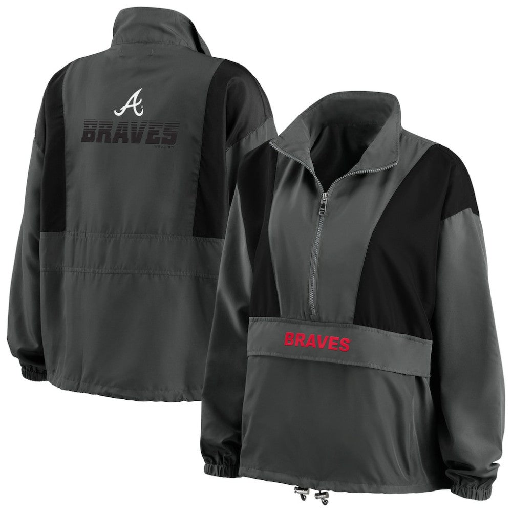 Atlanta Braves WEAR by Erin Andrews Women's Packable Half-Zip Jacket Near Me