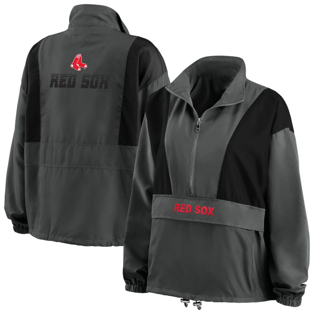 Boston Red Sox WEAR by Erin Andrews Women's Packable Half-Zip Jacket Lifestyle