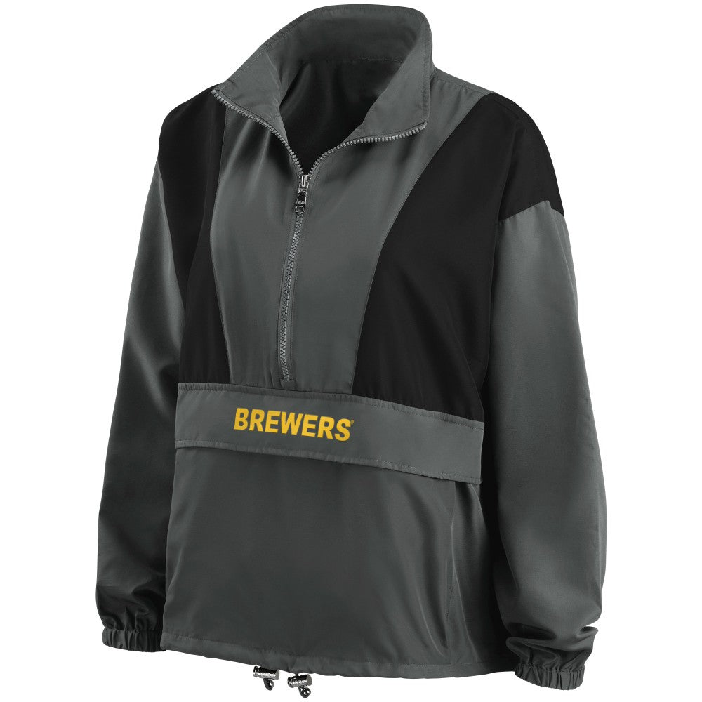 Milwaukee Brewers WEAR by Erin Andrews Women's Packable Half-Zip Jacket Near Me