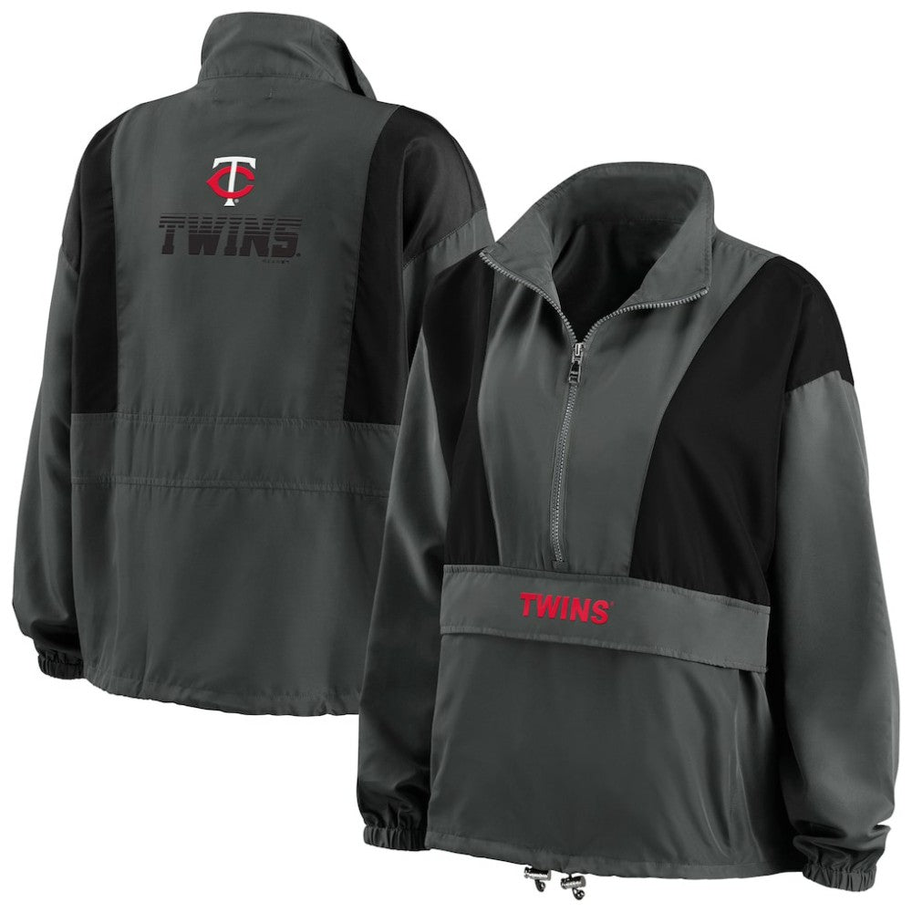 Minnesota Twins WEAR by Erin Andrews Women's Packable Half-Zip Jacket discount