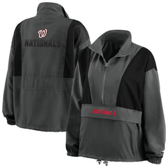 Washington Nationals WEAR by Erin Andrews Women's Packable Half-Zip Jacket On Sale