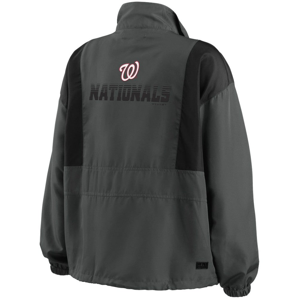 Washington Nationals WEAR by Erin Andrews Women's Packable Half-Zip Jacket On Sale