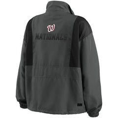 Washington Nationals WEAR by Erin Andrews Women's Packable Half-Zip Jacket On Sale