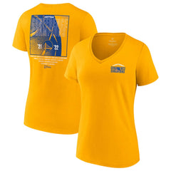 Fanatics - Golden State Warriors Women's 2022 Western Conference Champions Balanced Attack Roster V-Neck T-Shirt - Gold