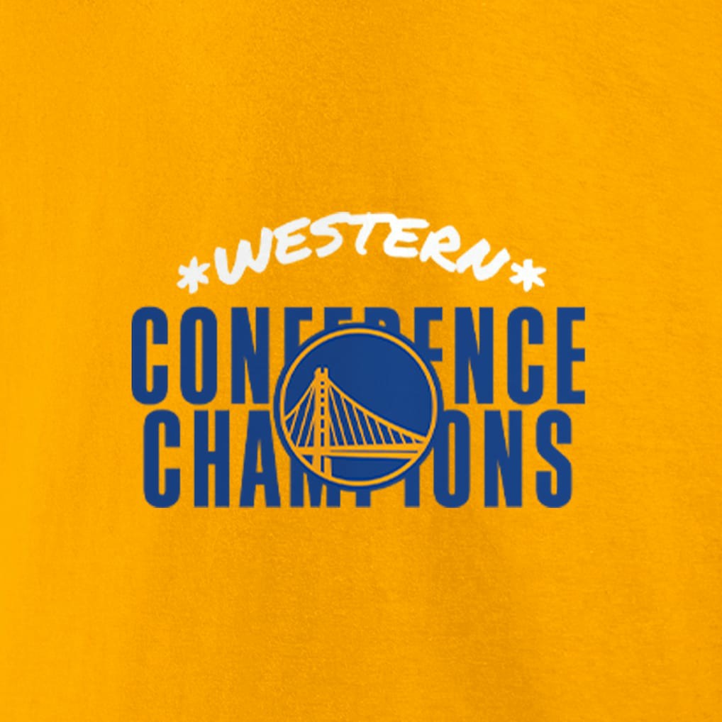 Fanatics - Golden State Warriors Women's 2022 Western Conference Champions Balanced Attack Roster V-Neck T-Shirt - Gold