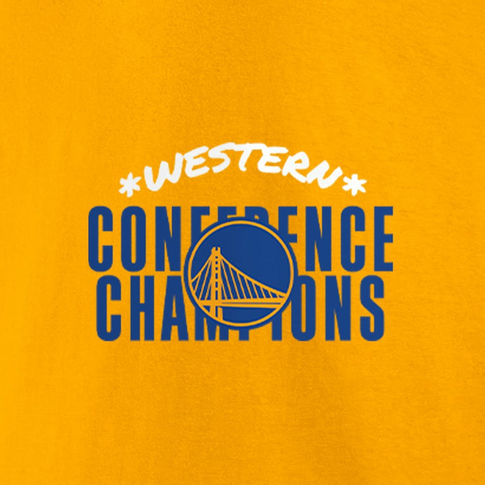 Fanatics - Golden State Warriors Women's 2022 Western Conference Champions Balanced Attack Roster V-Neck T-Shirt - Gold