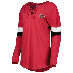 Arizona Cardinals New Era Women's Athletic Varsity Lace-Up Lightweight Long Sleeve T-Shirt Cardinal - NFL